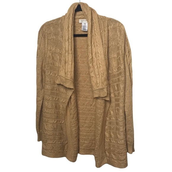 Jones New York Sport Gold Open Front Cardigan - Picture 1 of 10